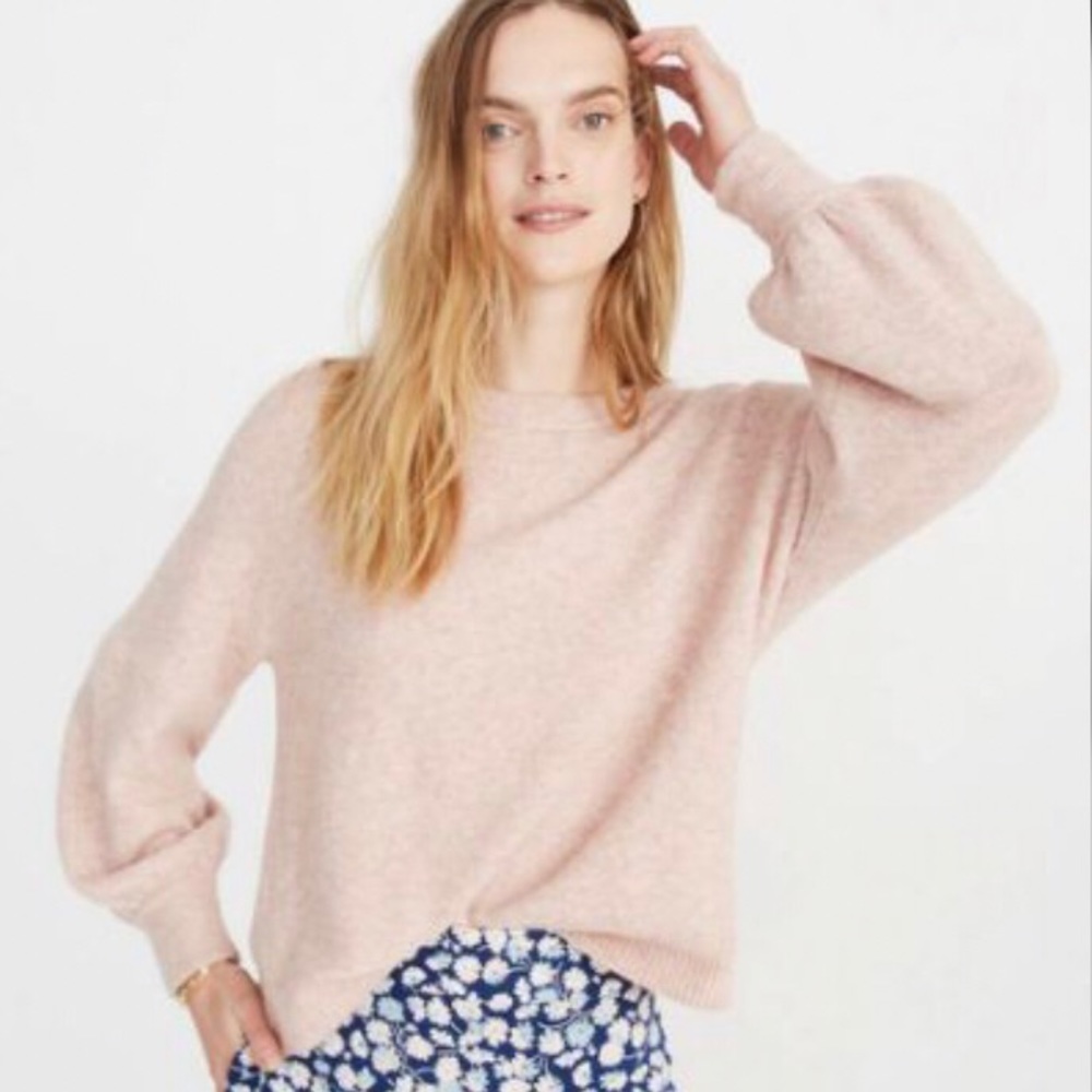 MADEWELL  ROSE BALLOON SLEEVE PULLOVER SWEATER
